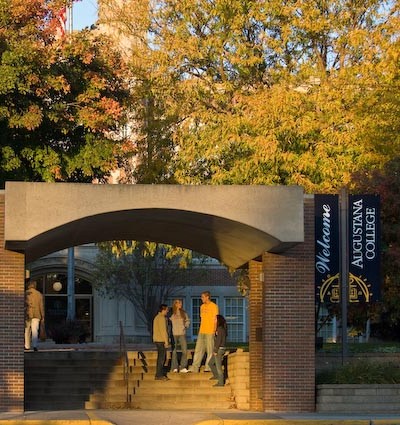 Augustana College's Administration Building by the Arch