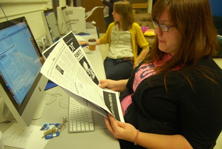 Jenny Lockhart in the Mirror office