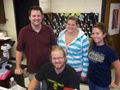 Dr. Larson, Carl Hjelmen, Nicole Ensz and Leah McComas