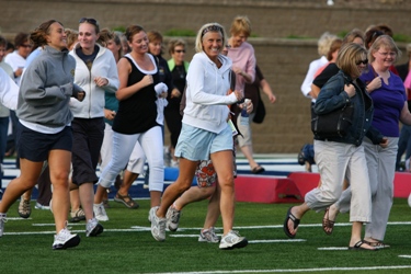 On the field at the 2009 Women's Football Clinic