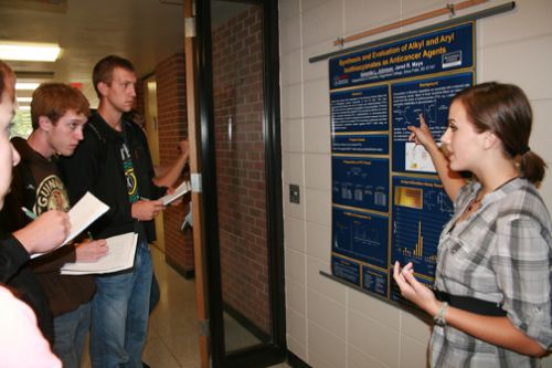 Augustana student Amanda Johnson presents her research.
