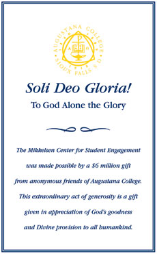 Soli Deo Gloria: Poster recognizing gift to the Mikkelsen Library