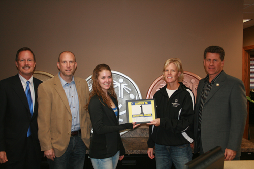 Augustana officials present check to South Dakota Special Olympics