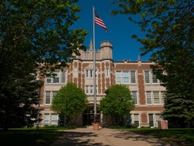 Administration Building with flag