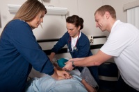 Nursing students practicing on CPR