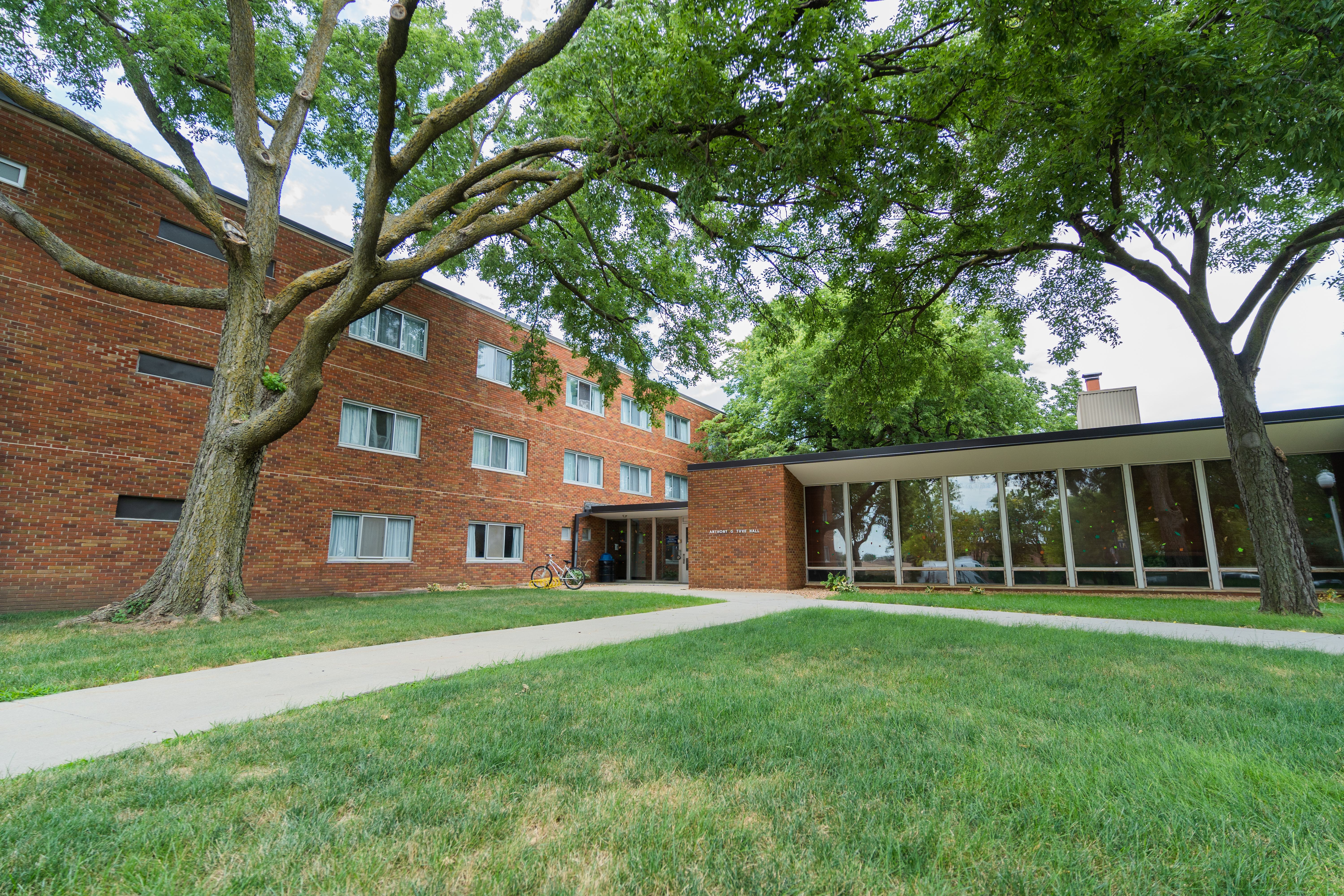 Exterior photo of Tuve Hall on campus