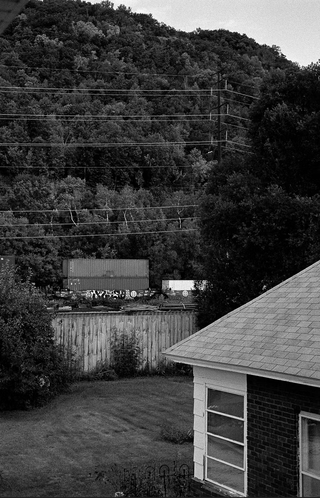 Gracie Rothering; “HomeTown: Train, Cochrane, Wisconsin;” scanned film; inkjet print; 2024; 20” x 24”