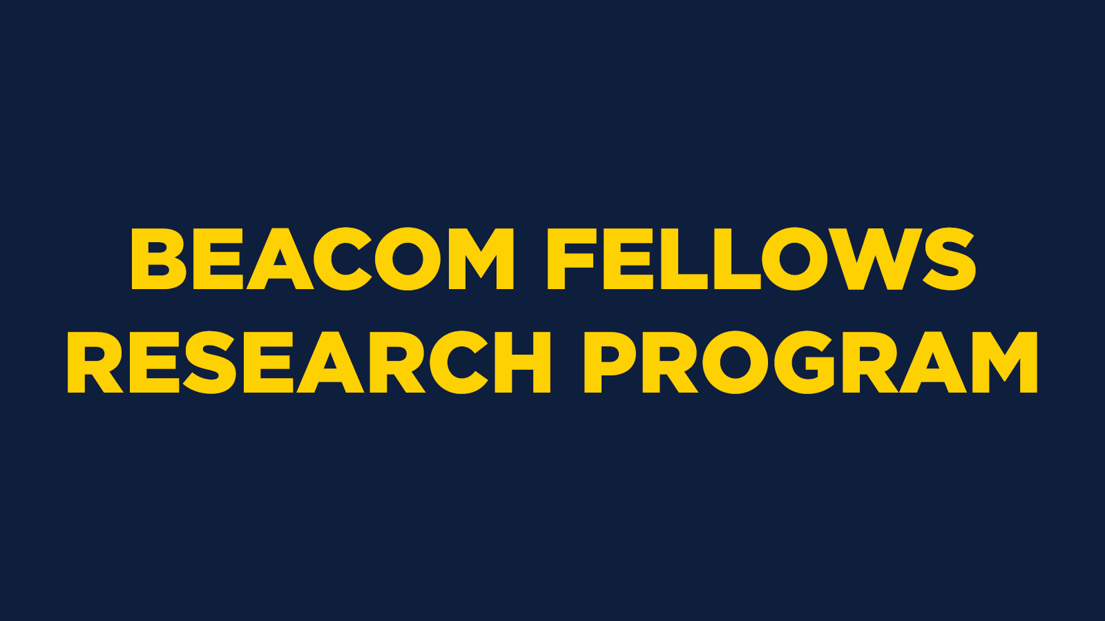 Beacom Fellows Research Program