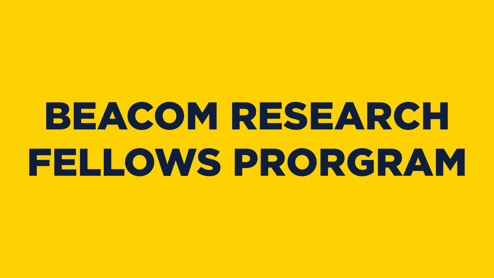 Beacom Reseach Fellows Program