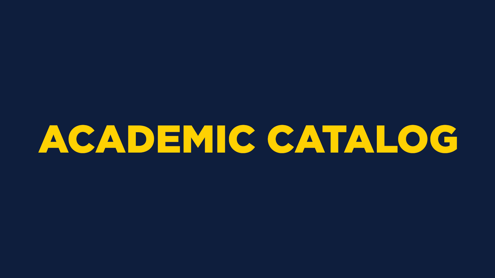 Academic Catalog