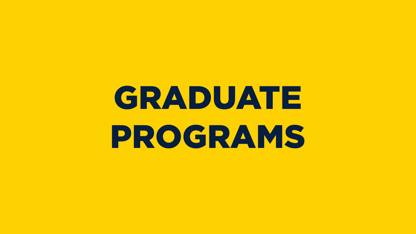 Graduate Programs