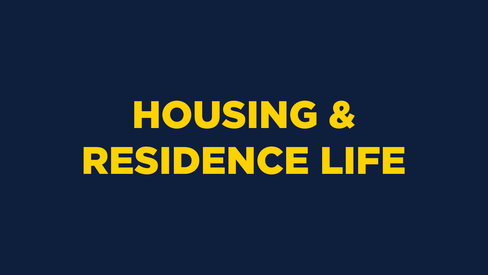 Housing & Residence Life
