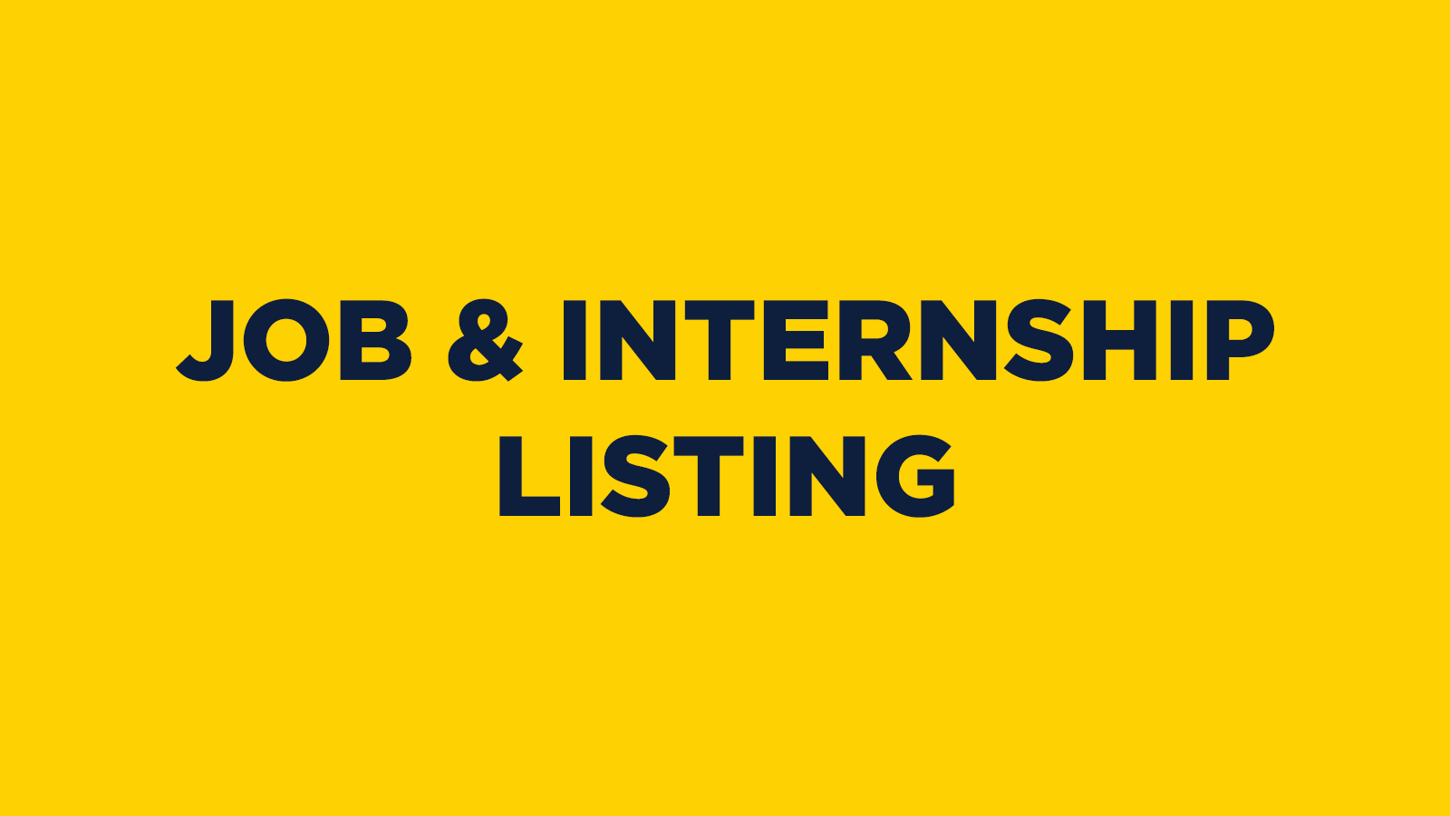 Job & Internship Listing