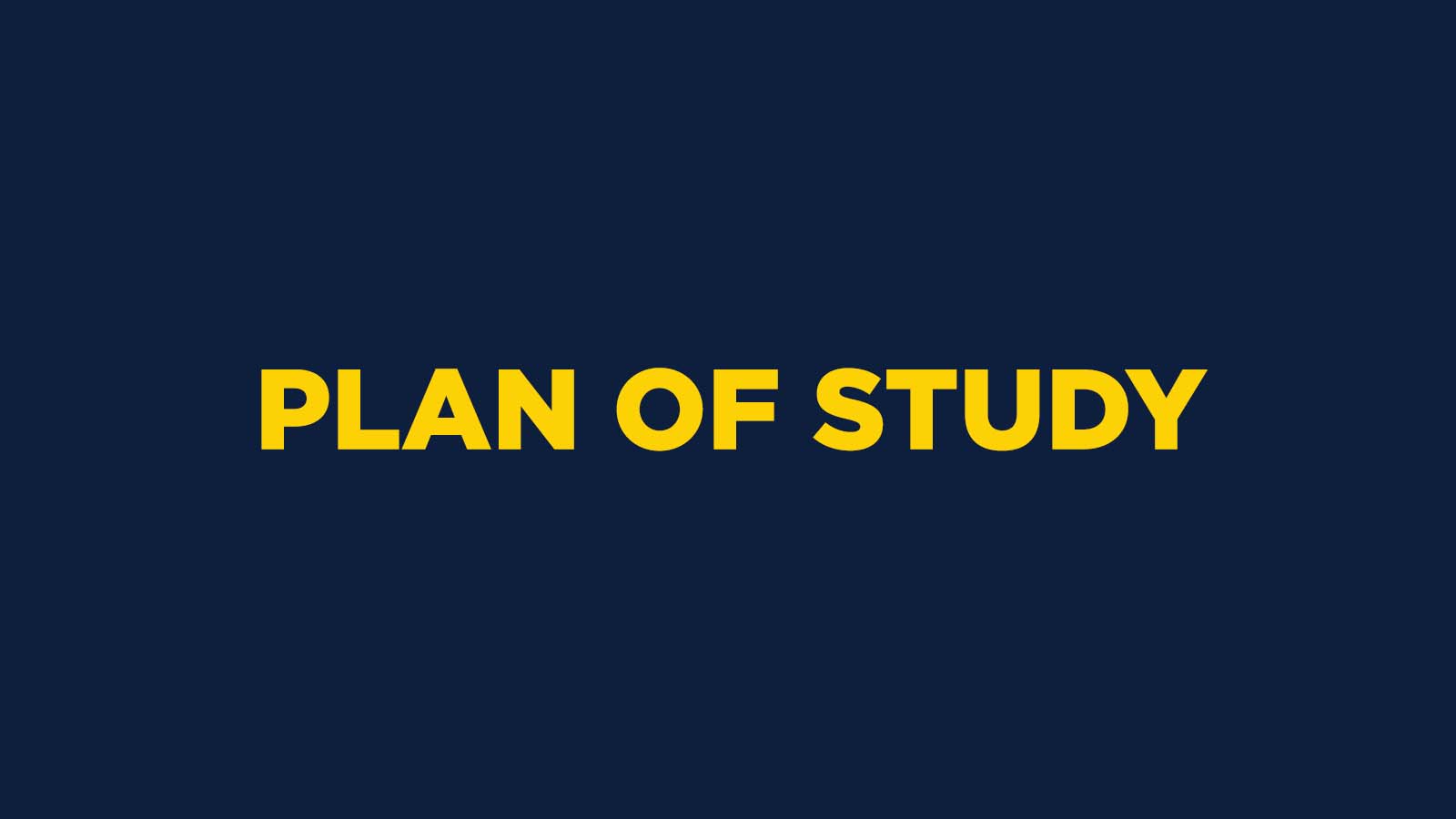 Plan of Study