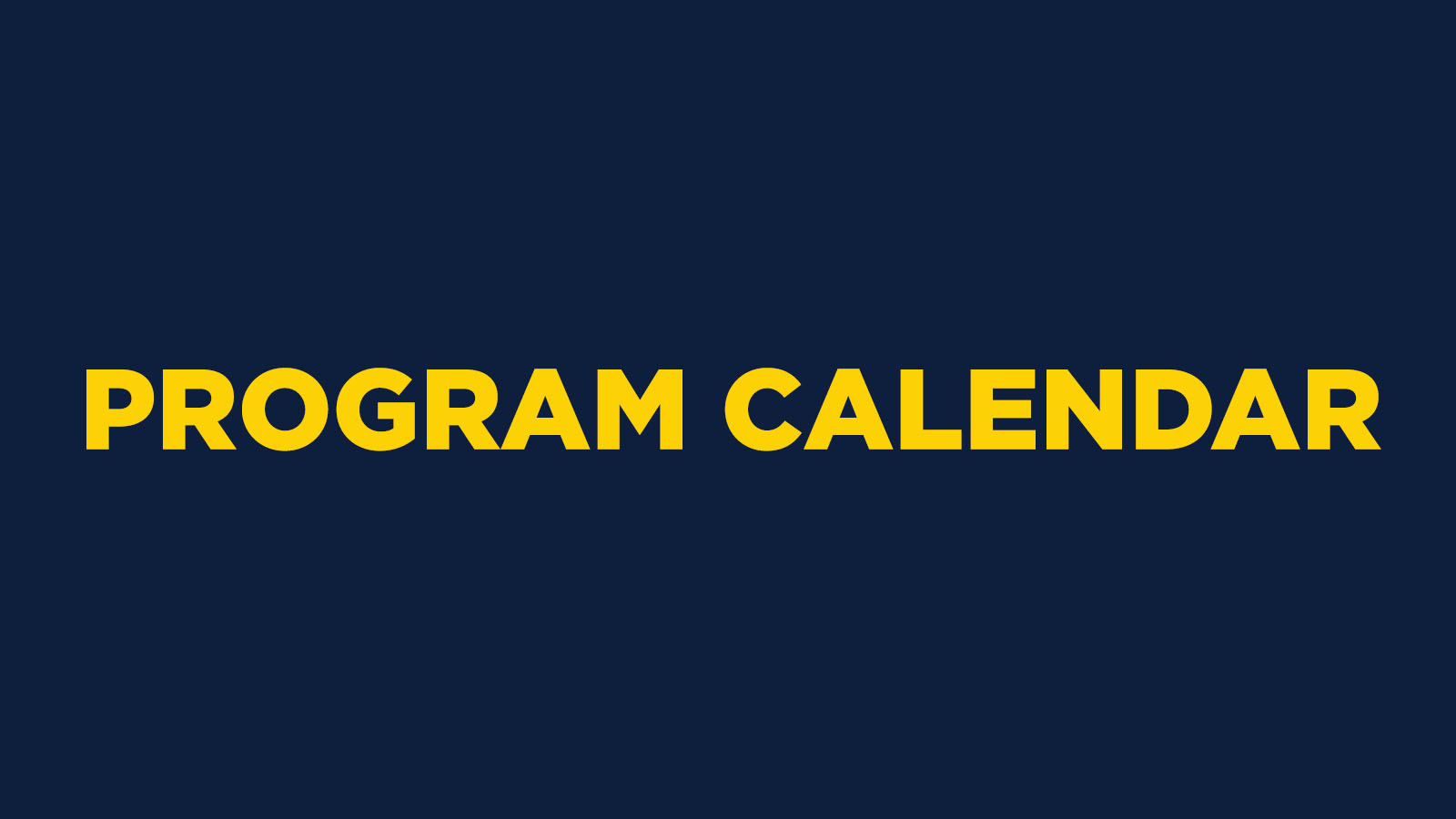 Program Calendar