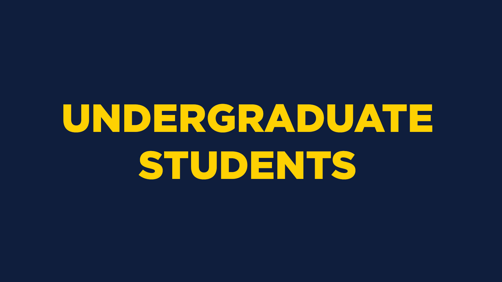 UNDERGRADUATE STUDENT APPLICATION