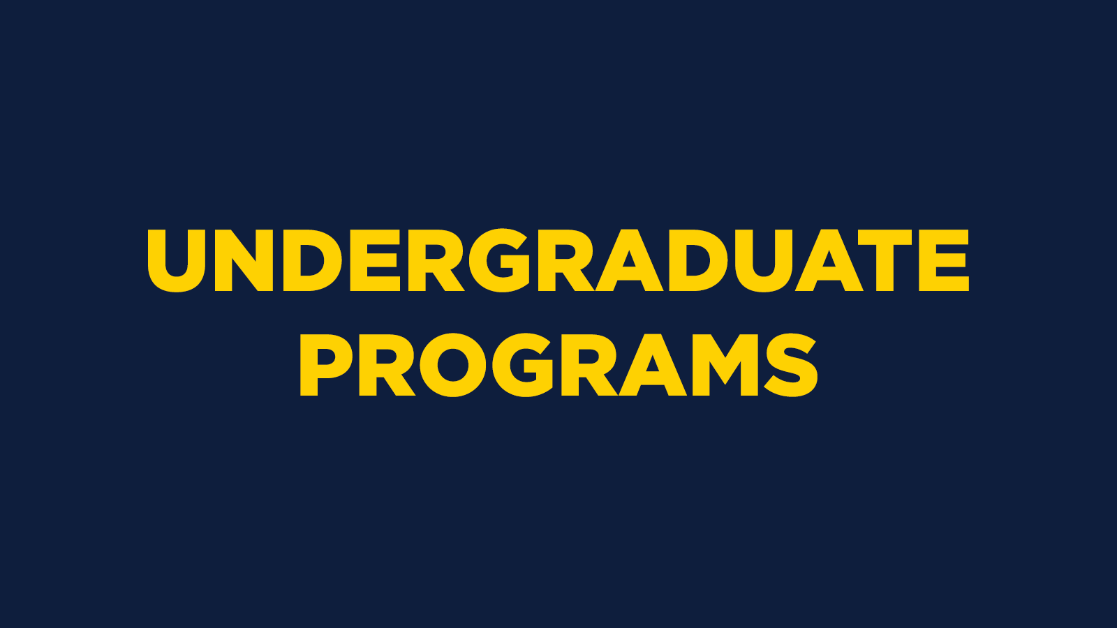 Undergraduate programs