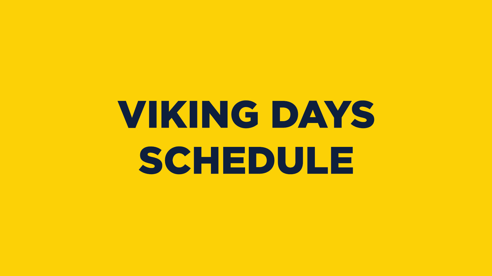 Viking Days Schedule