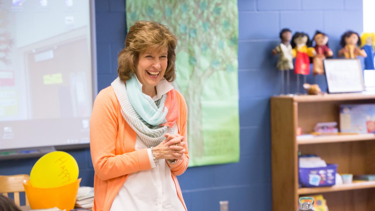 teacher in front of class