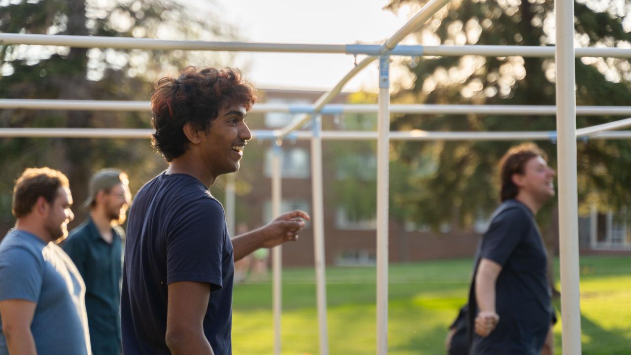 students outside