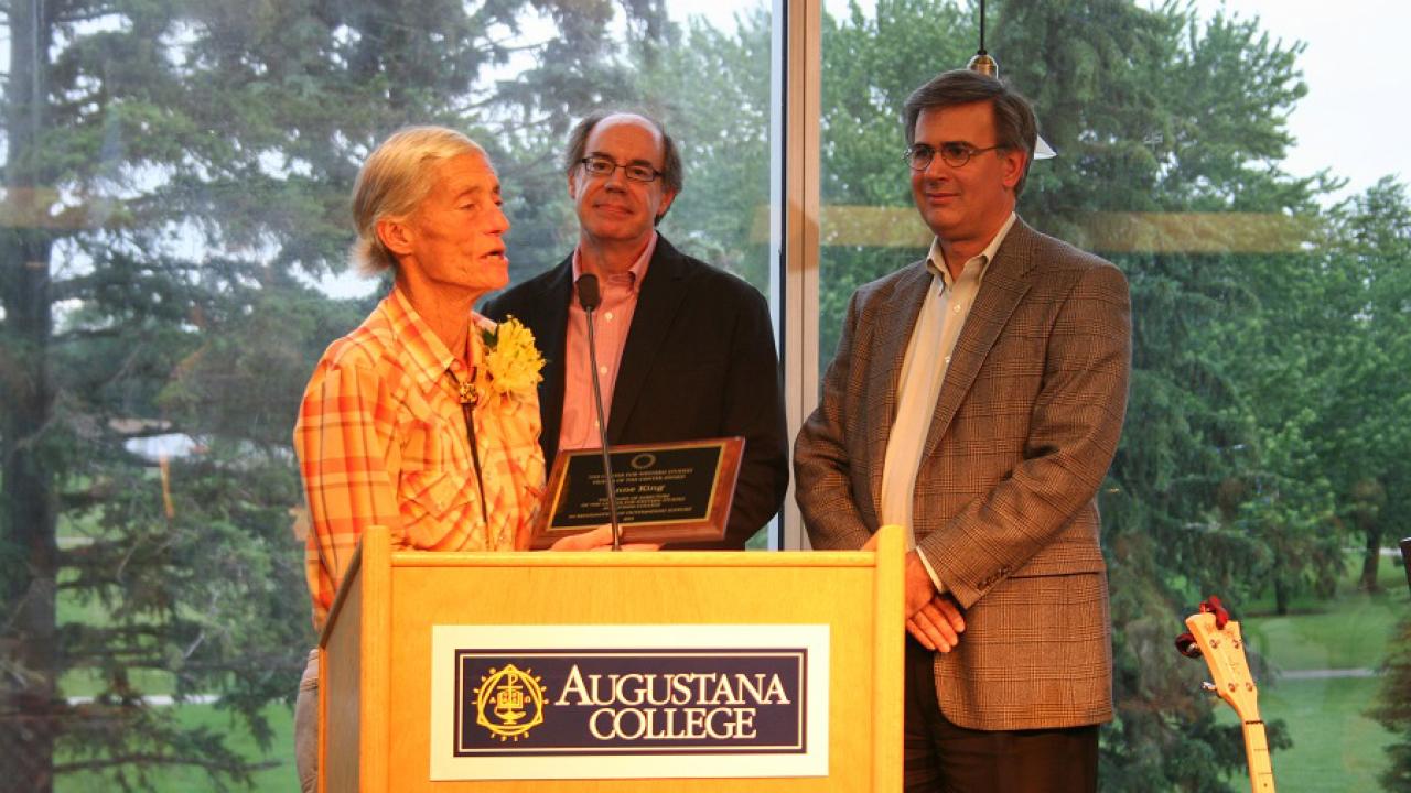 Anne King receives the Friends of the Center Award in 2011.