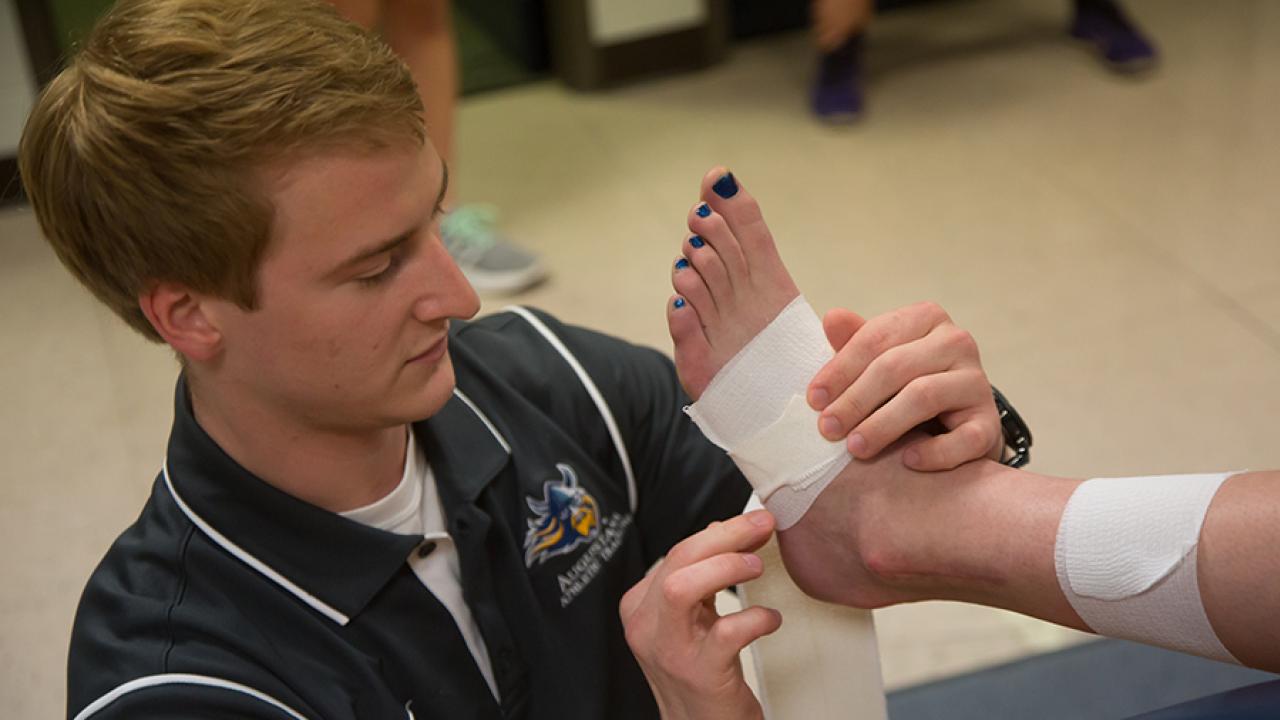Athletic Training student gaining clinical experience at Augustana University.