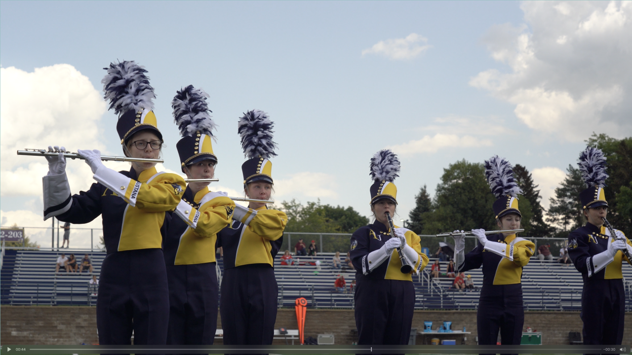 AU Viking Marching Band students