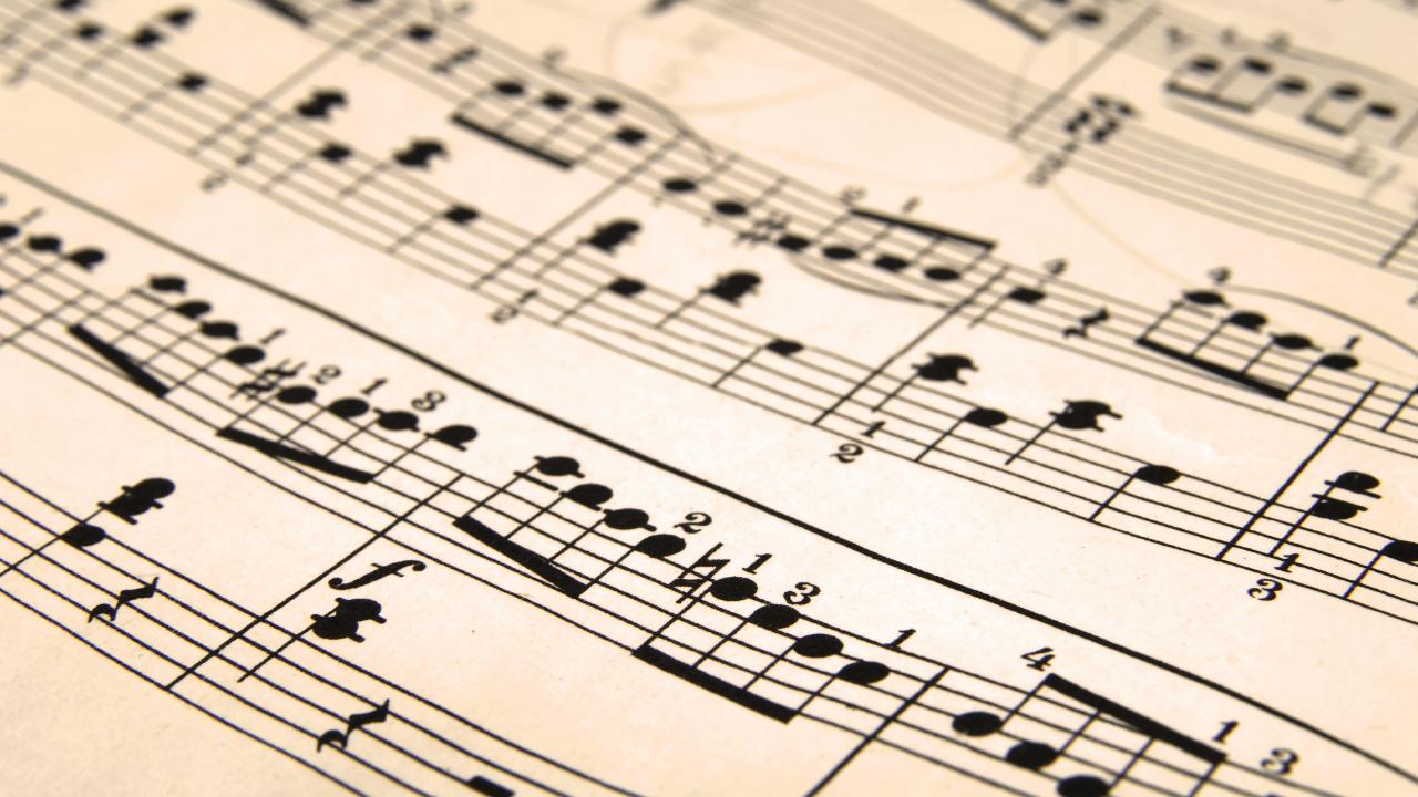 Stock image of sheet music