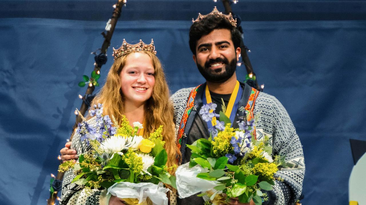 Ziems and Afzal at 2021 Homecoming Coronation