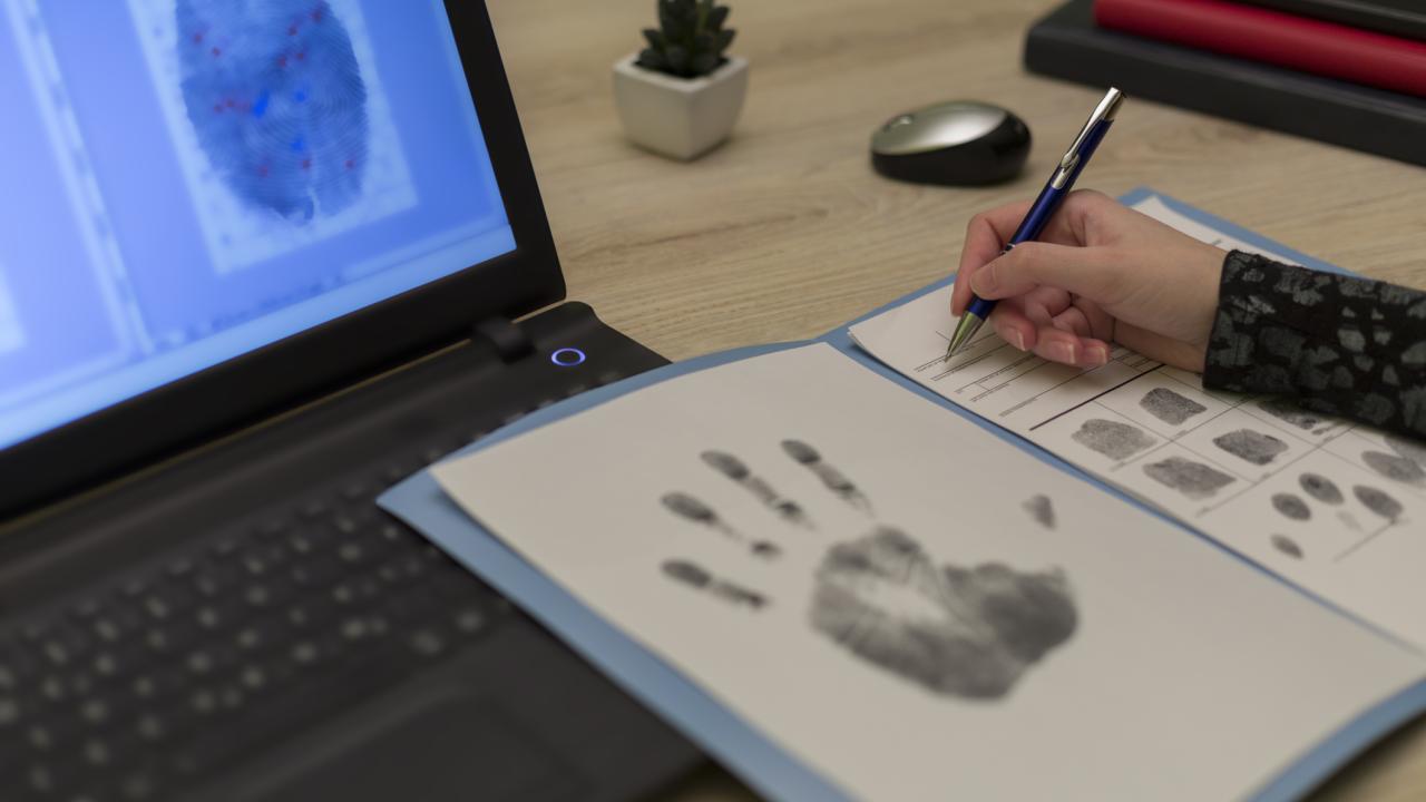 handprint in criminal file