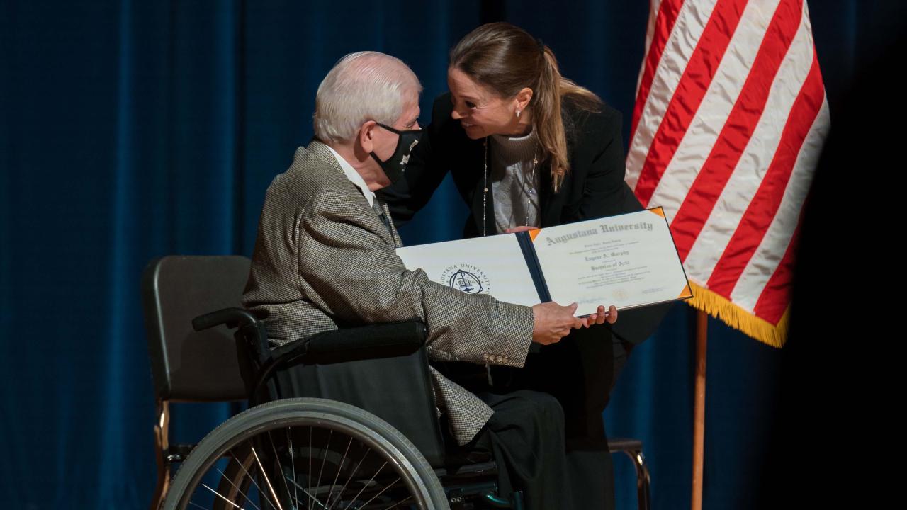 President Stephanie Herseth Sandlin and Sgt. Gene Murphy