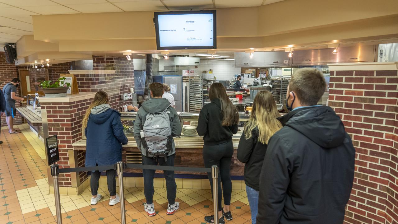 Students in Line at Dining Services