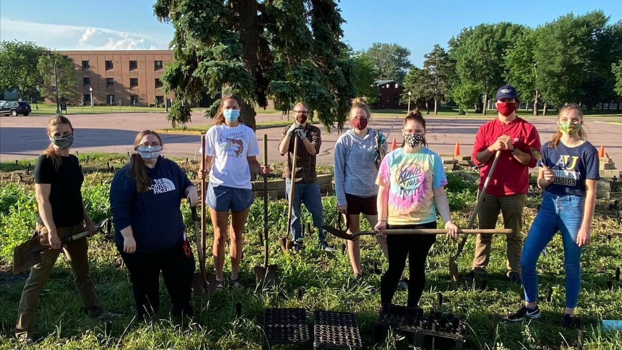 Students Gardening