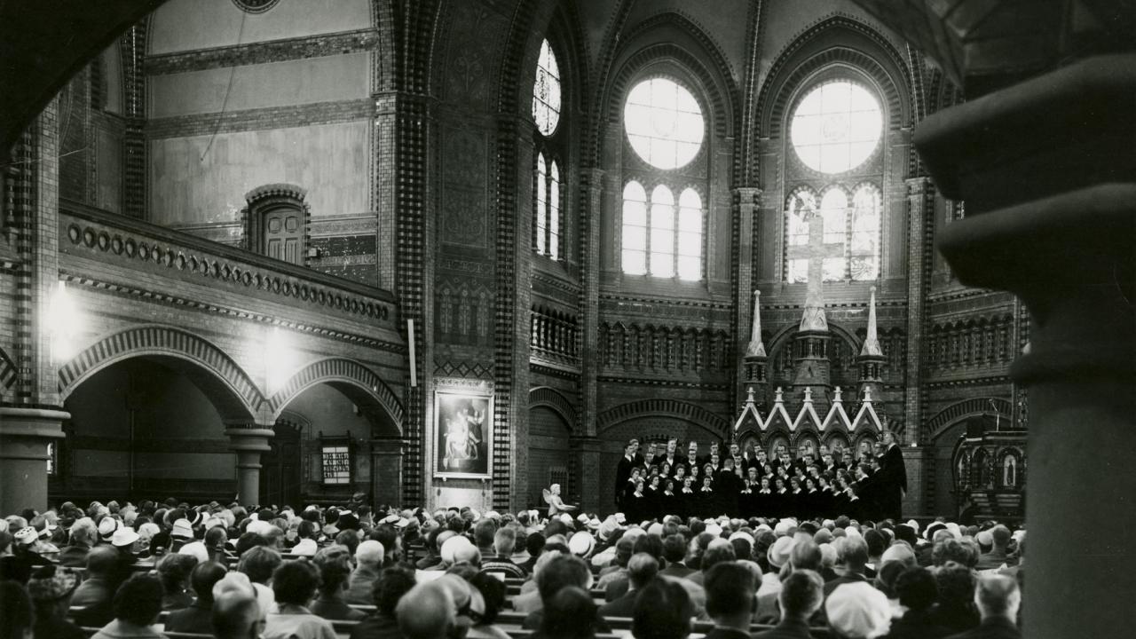 Augustana Choir performing in Arendal, Norway, 1960