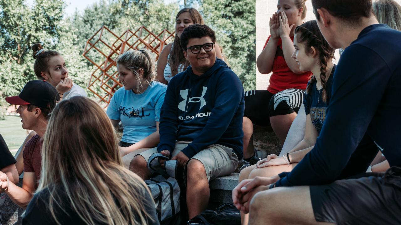 students in outdoor classroom