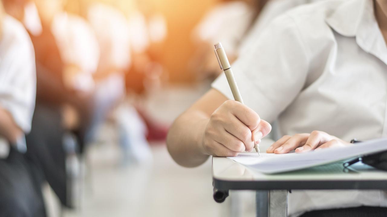 Student Taking Exam