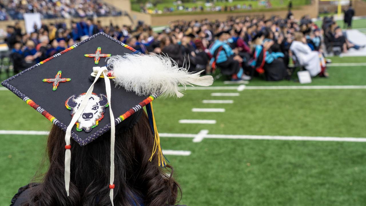Native American student at graduation