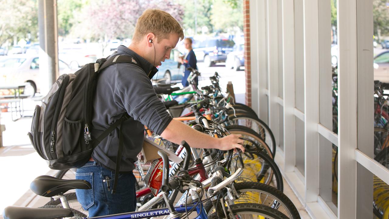 Bicyclist on Campus