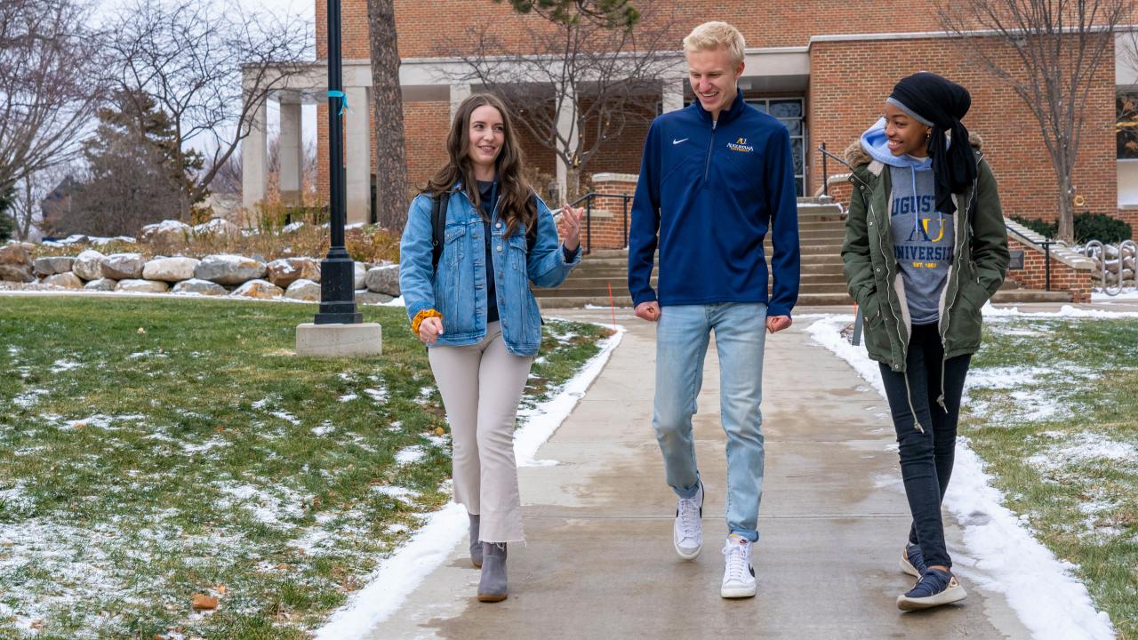 Students Walking on Campus