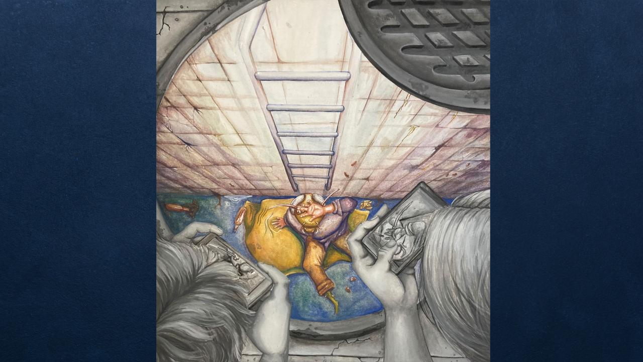 Jacalyn Bechard, “Fractured,” gouache, 2024