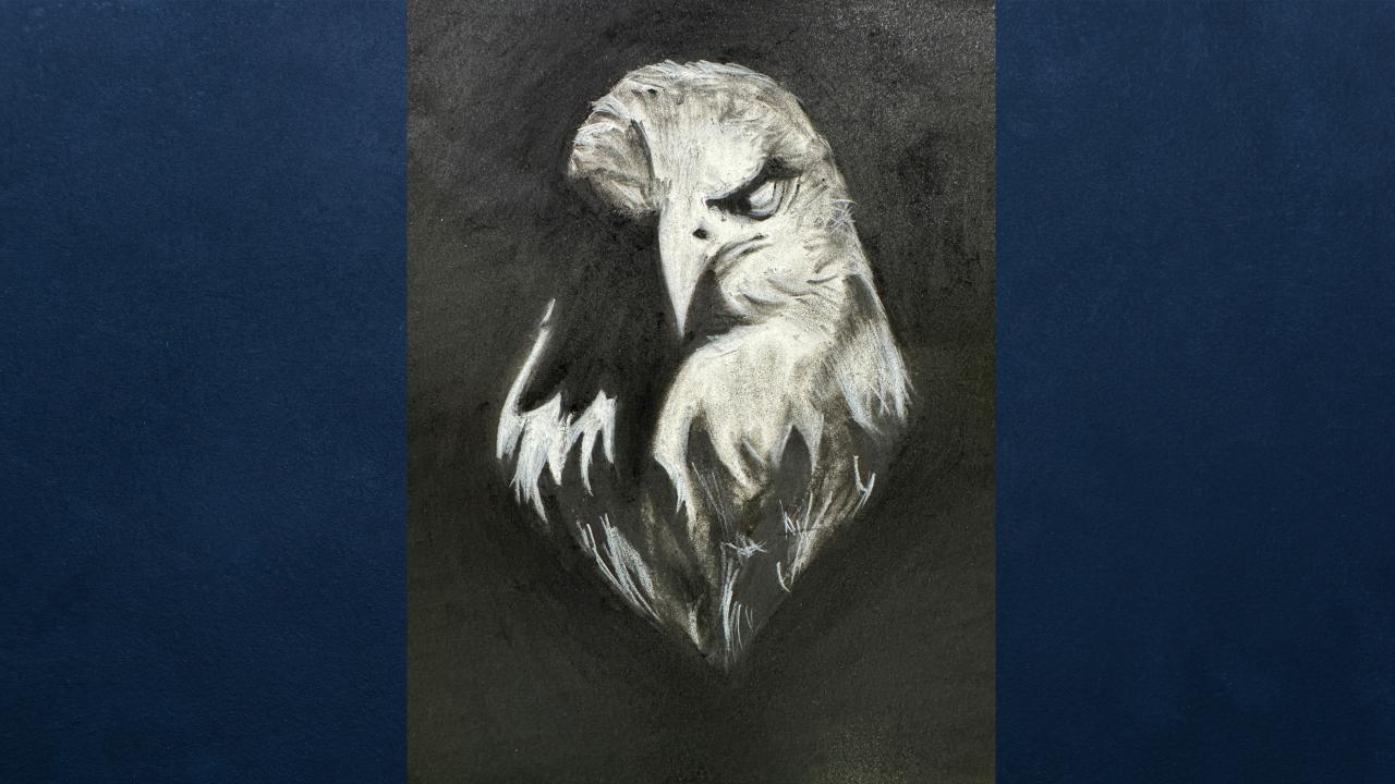 Quentin Lian, “Eagle,” charcoal, 2024