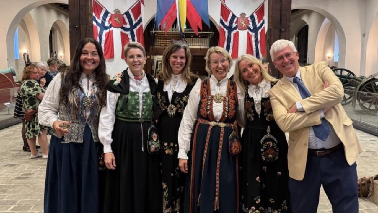 Donn Grinager With AU Alumnas