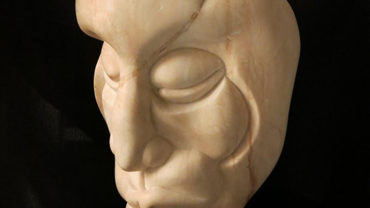  Jacob Harvey, Head Stone "I Am Warrior," Colorado alabaster, 2017