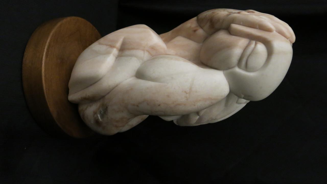  Jacob Harvey, "Snake Woman Weeping," Colorado alabaster, 2019
