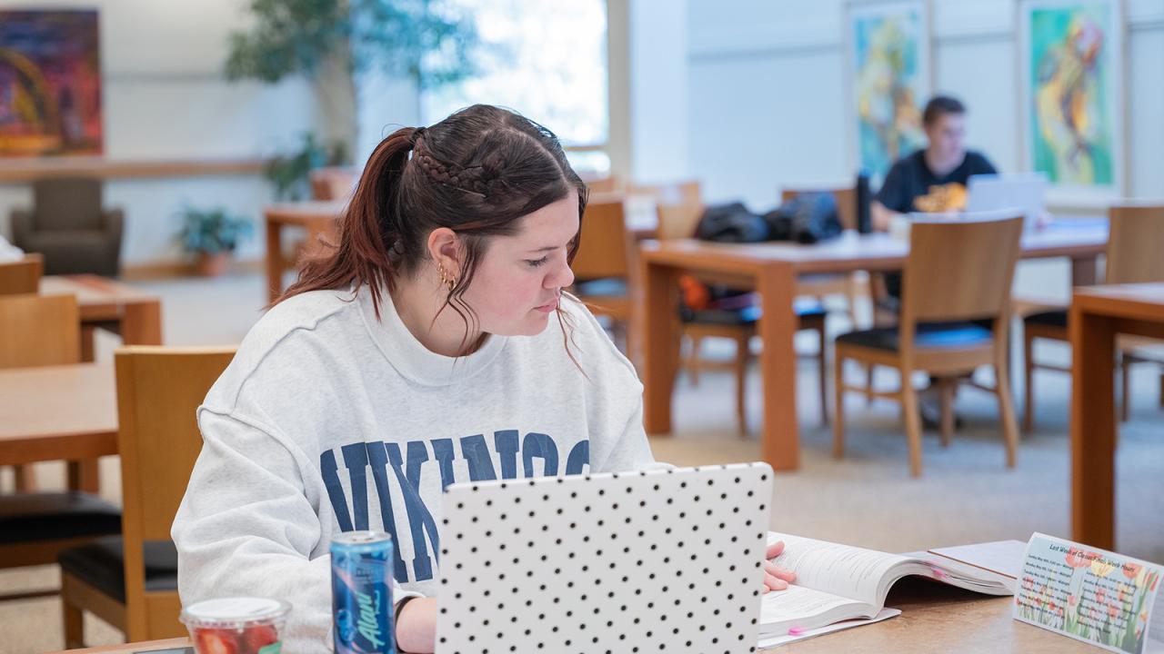 Student in Library