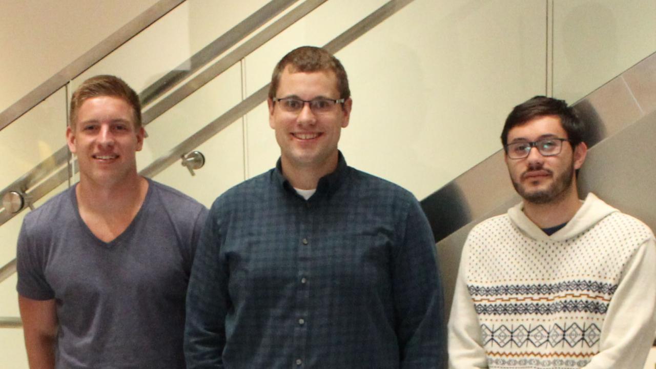 Researchers pictured: Augustana student Cody Kujawa '19, Dr. Andrew Klose and student Skyy Pineda '18