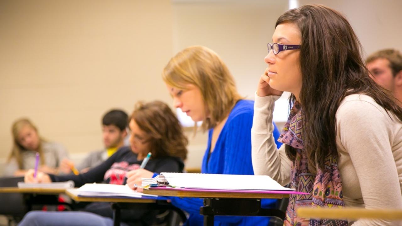 Psychology students in class