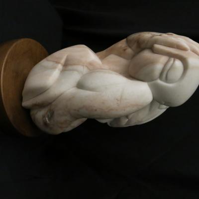 Jacob Harvey, "Snake Woman Weeping," Colorado alabaster, 2019