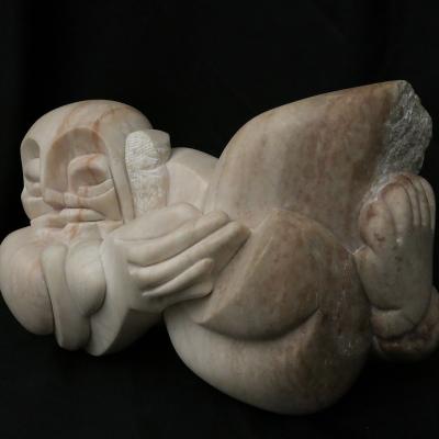 Jacob Harvey, "You’re an Ancient Now, on Your Own," Colorado alabaster, 2018