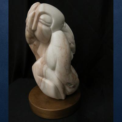 Jacob Harvey, "Snake Woman Weeping," Colorado alabaster, 2019